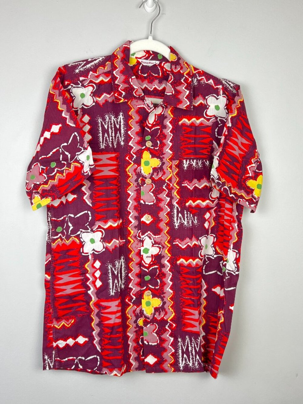 Vintage Kona Kai 80s/90s Tropical Shirt – Retro Geometric Floral – Men’s M
